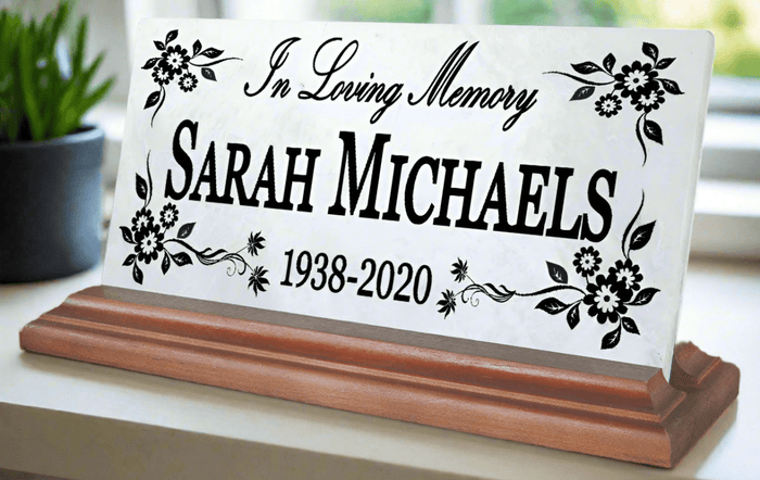 Loved One Memorial Plaque for Indoor Shelf or Mantel Remembrance Gift - Broad Bay Personalized Gifts Shipped Fast