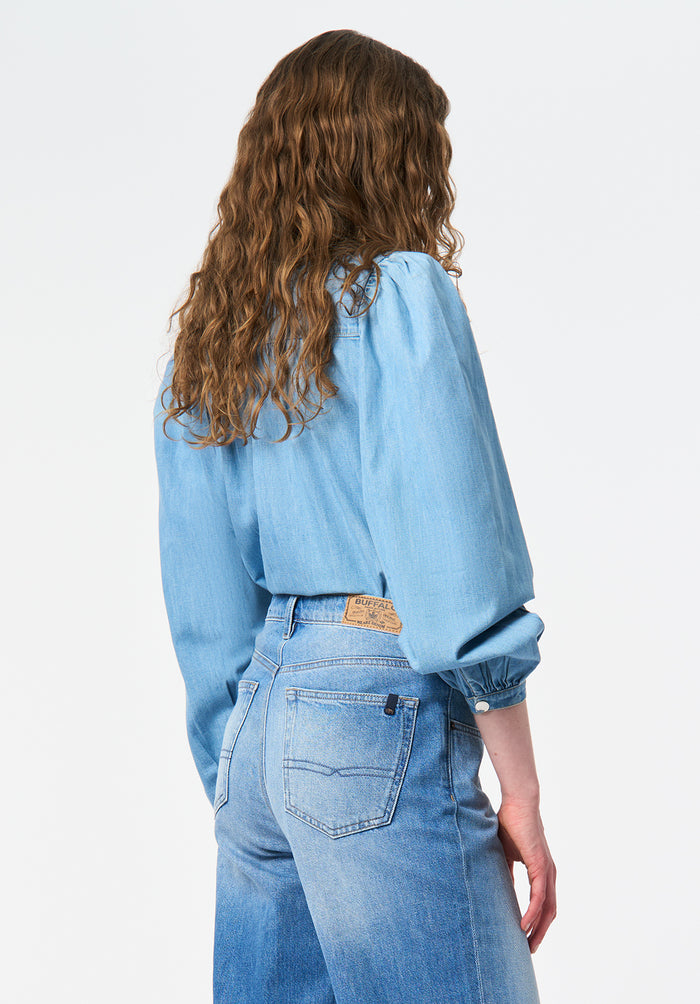 Buffalo Women Shirts Blue Woven Woven Long Sleeve