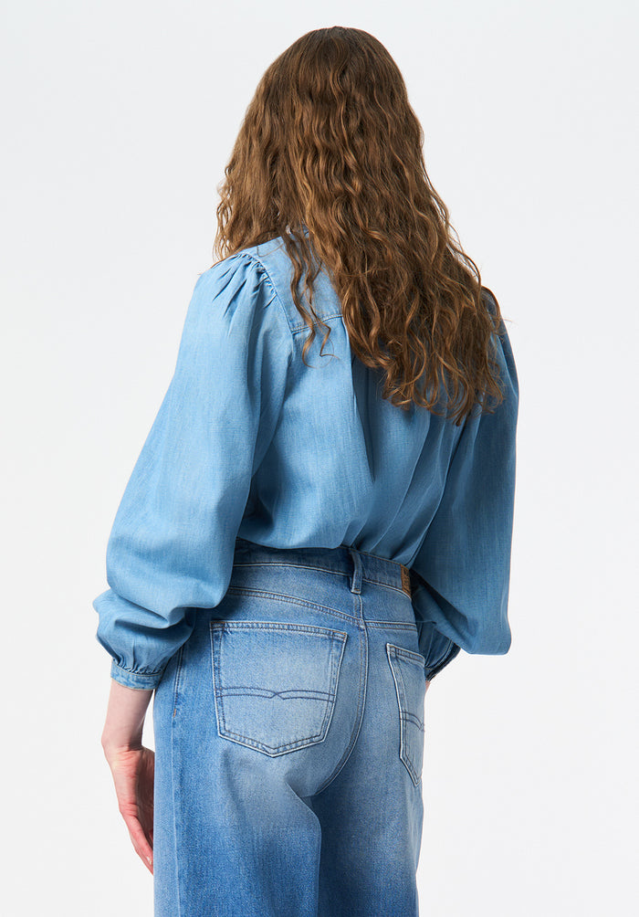Buffalo Women Shirts Blue Woven Woven Long Sleeve