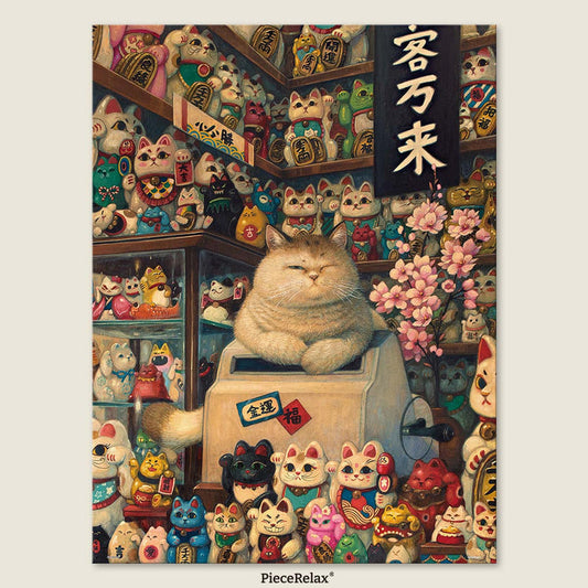 Lucky cats all in a row, bringing prosperity your way. You’ll Always Get There with PieceRelax.