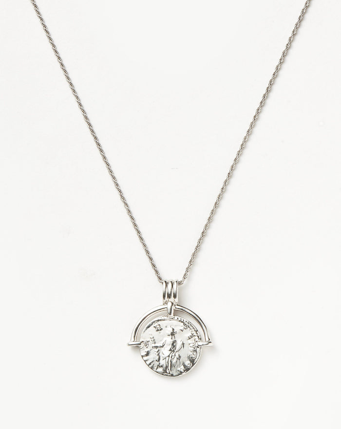 Lucy Williams Engravable Roman Arc Coin Necklace | Silver Plated Necklaces Missoma