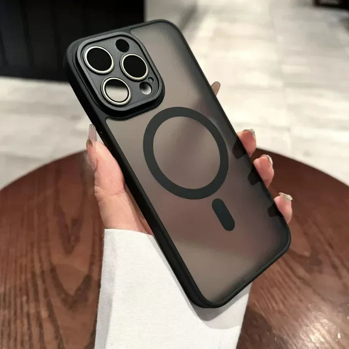 Smoked phone case with MagSafe.