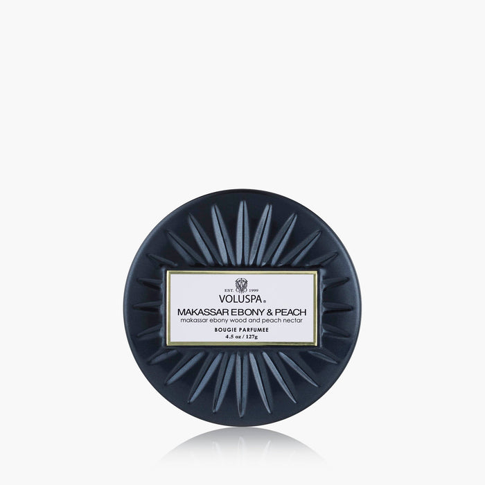 Makassar Ebony & Peach - Mini Tin Candle