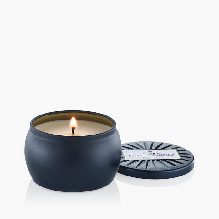 Makassar Ebony & Peach - Mini Tin Candle