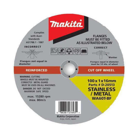 Makita Stainless Steel Cutting Disc 100 x 16mm