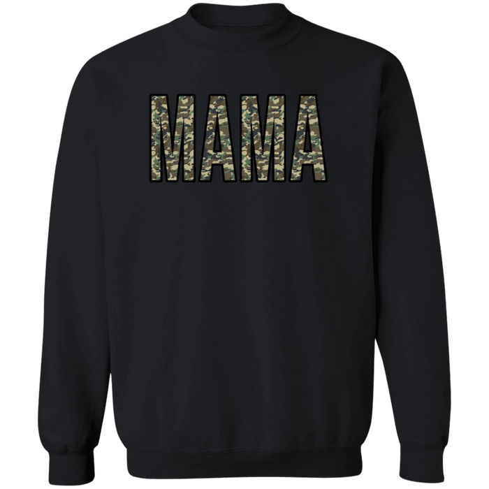 Mama Camo crewneck sweatshirt in Black