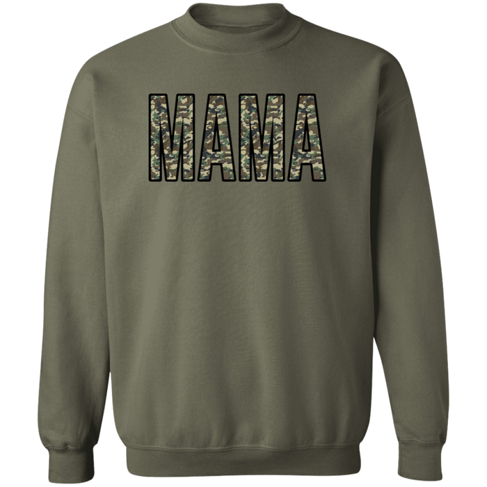 Mama Camo crewneck sweatshirt in Military Green