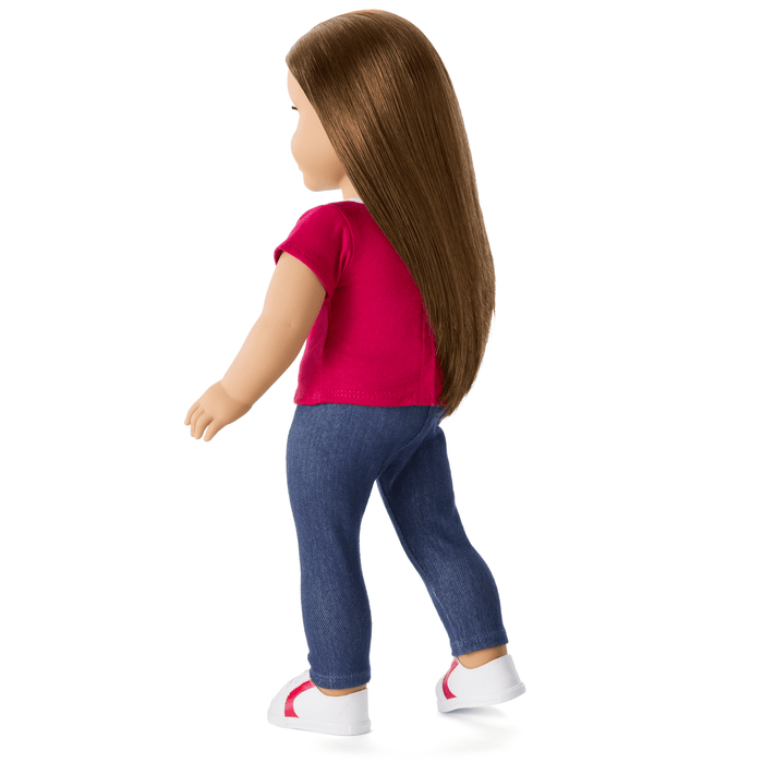 Matching AG™ Grin Pins Ringer Tee Set for Girls & 18-inch Dolls