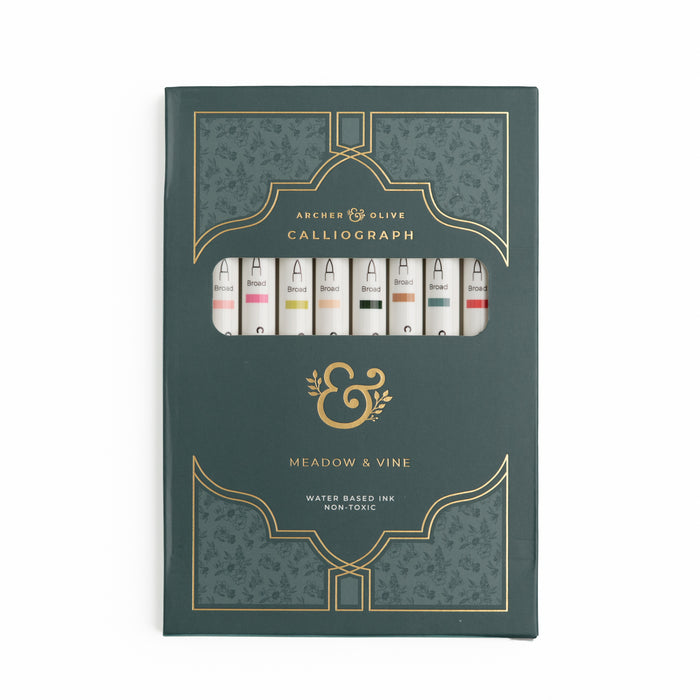 Meadow & Vine Set of 10 Calliograph Pens - Archer and Olive