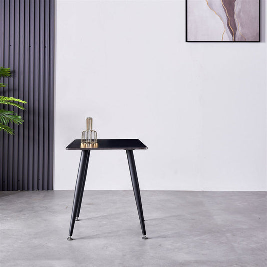 Mendy Black Sintered Stone End Table with Metal Legs by Criterion™ -Home Living Store - -