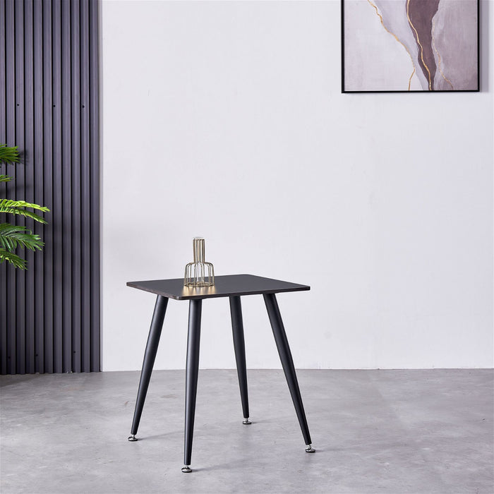 Mendy Black Sintered Stone End Table with Metal Legs by Criterion™ -Home Living Store - -