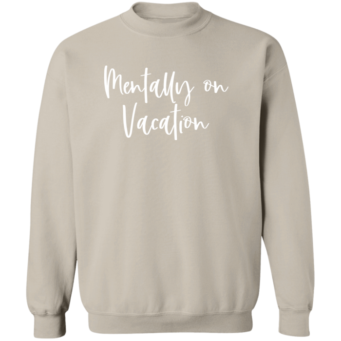 Mentally On Vacation crewneck sweatshirt in Sand