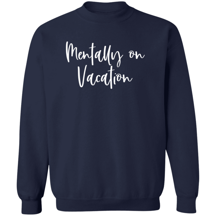 Mentally On Vacation crewneck sweatshirt in Navy