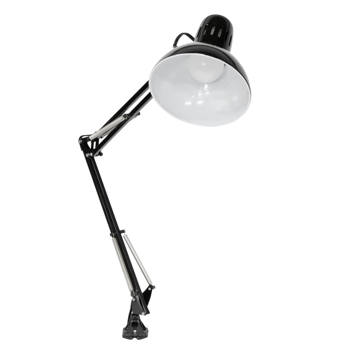 Metal Swing Arm Clamp Lamp for Drafting/Drawing/ Adjustable Top Tables with LED Bulb Included Black- 12022