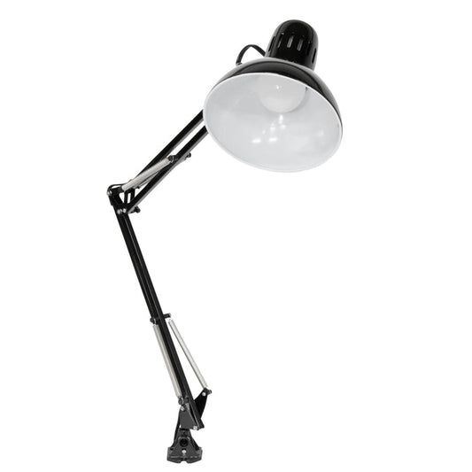 Metal Swing Arm Clamp Lamp for Drafting/Drawing/ Adjustable Top Tables with LED Bulb Included Black- 12022