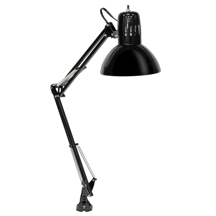 Metal Swing Arm Clamp Lamp for Drafting/Drawing/ Adjustable Top Tables with LED Bulb Included Black- 12022
