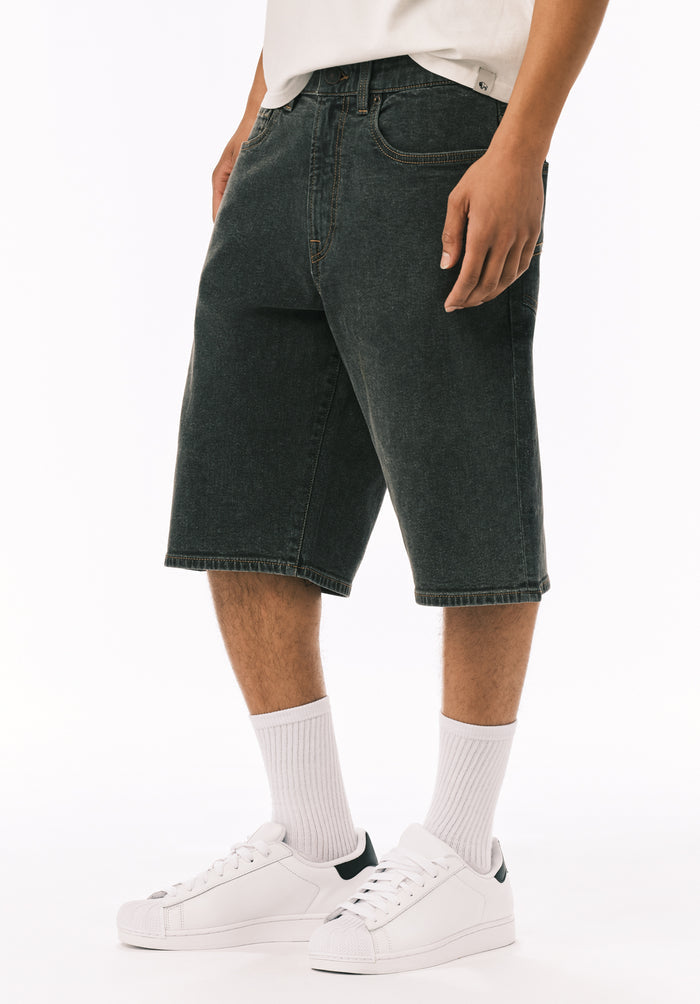 Buffalo Men Shorts Black Denim Denim Shorts Stretch Zip Fly
