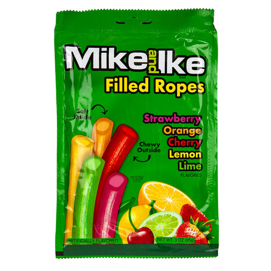 Mike and Ike Filled Ropes Candy Peg Bag - 12 Count