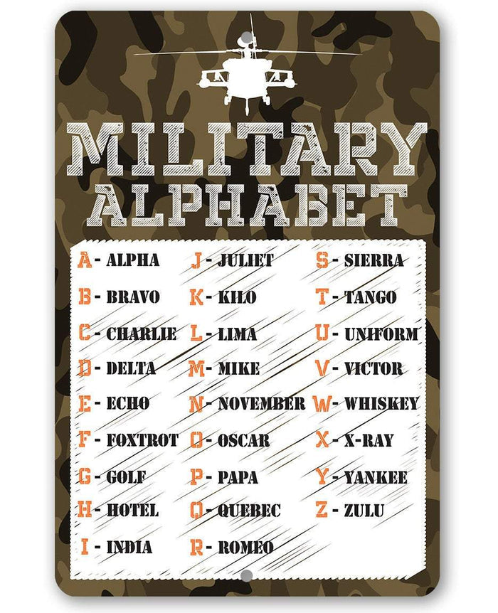 Military Alphabet  - Metal Sign | Lone Star Art.