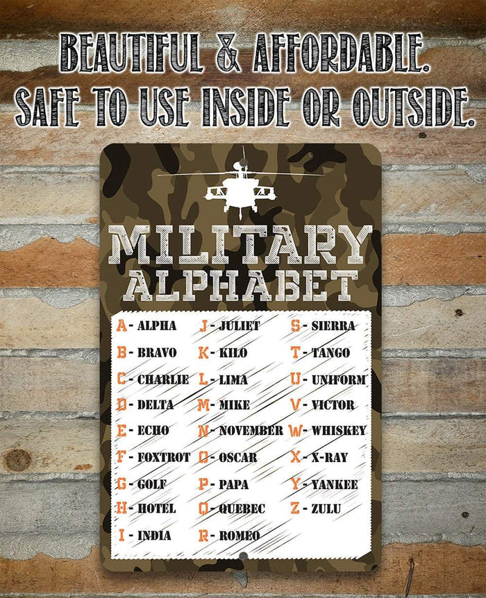 Military Alphabet  - Metal Sign | Lone Star Art.