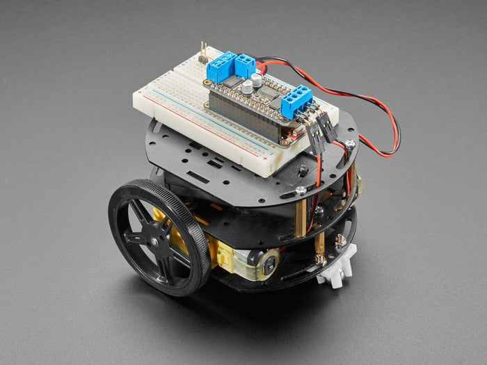 Mini 3-Layer Round Robot Chassis Kit - 2WD with DC Motors by Adafruit - The Pi Hut