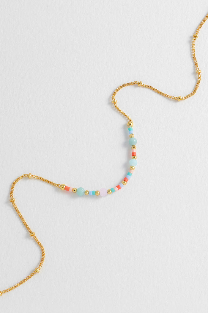 Mini Mixed Beaded Chain Necklace