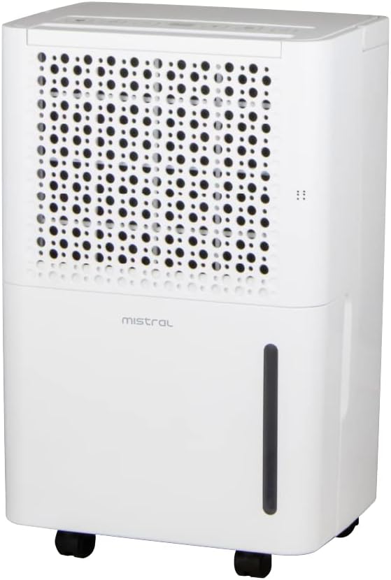 Mistral MDH1022 - Dehumidifier with Ionizer and UV, 10L deposit capacity, up to 10L/day, 100m3/h airflow, 42dB, white colour
