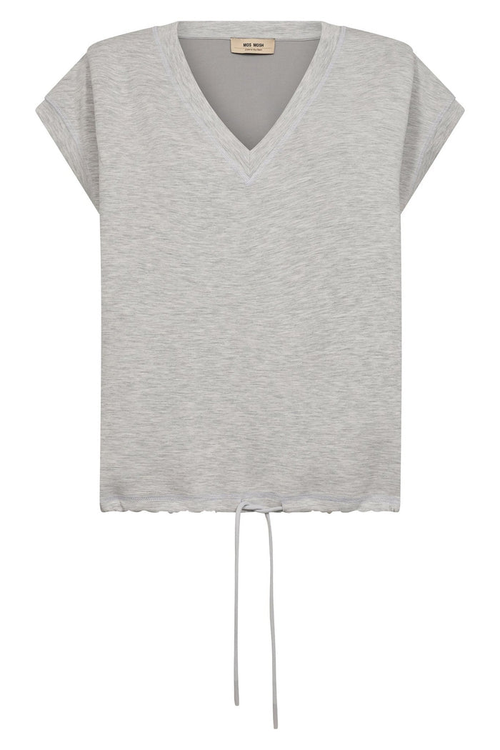 Mos Mosh 170910 MMNadi SL Light Grey Melange O-neck Sweatshirt - Dotique