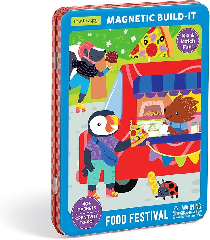 Mudpuppy Food Truck Festival – Magnetic Play Set Travel Friendly Game with Illustrated Food Truck