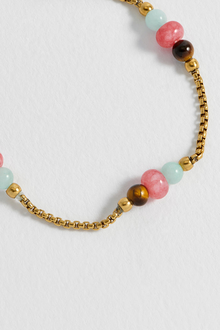 Multi Gemstone Rope Chain Bracelet