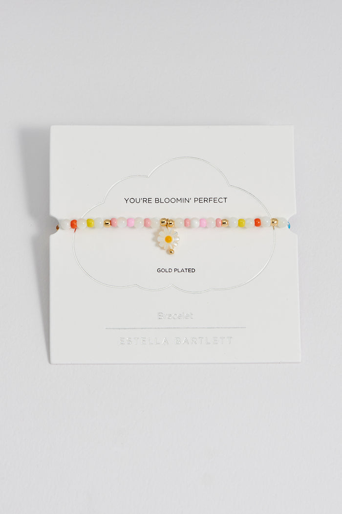 Multi Gemstone Shell Flower Bracelet