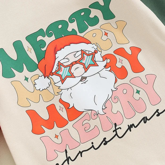 My First Christmas Baby Romper – Unisex Santa & Letter Print Jumpsuit (0–18M)
