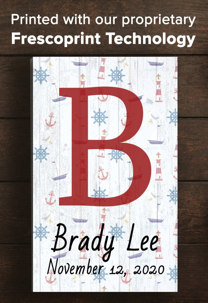 Nautical Wooden Decoration Sign Plaque Nursery Baby Boy