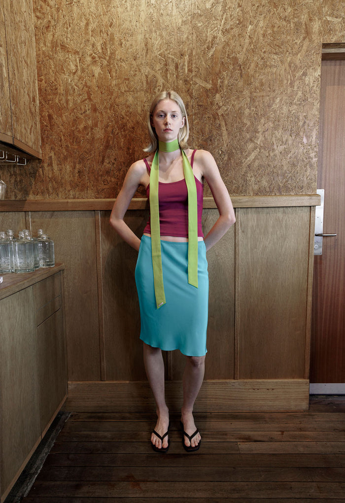 Neck Scarf Chartreuse Silk