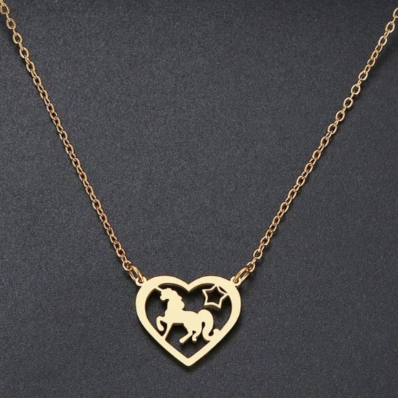 Necklace ~ Unicorn In Heart