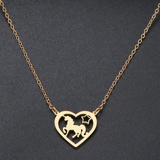 Necklace ~ Unicorn In Heart