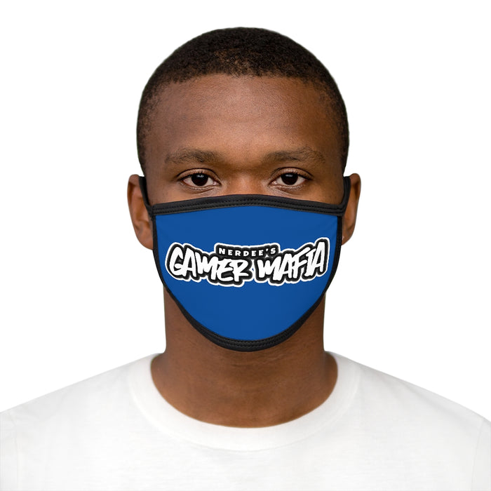 Nerdee's - Mixed-Fabric Face Mask - "Gamer Mafia" Logo (Design 01) - Blue