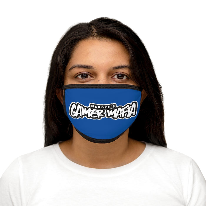 Nerdee's - Mixed-Fabric Face Mask - "Gamer Mafia" Logo (Design 01) - Blue
