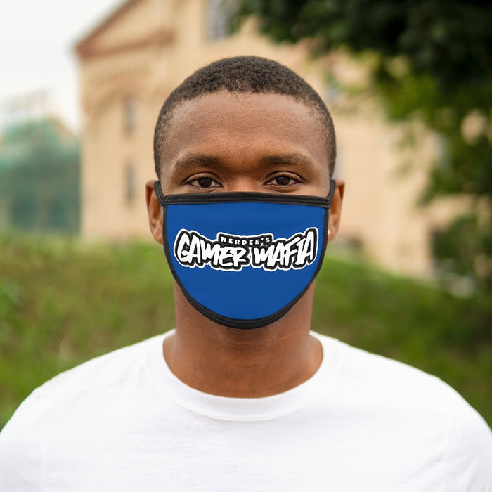 Nerdee's - Mixed-Fabric Face Mask - "Gamer Mafia" Logo (Design 01) - Blue