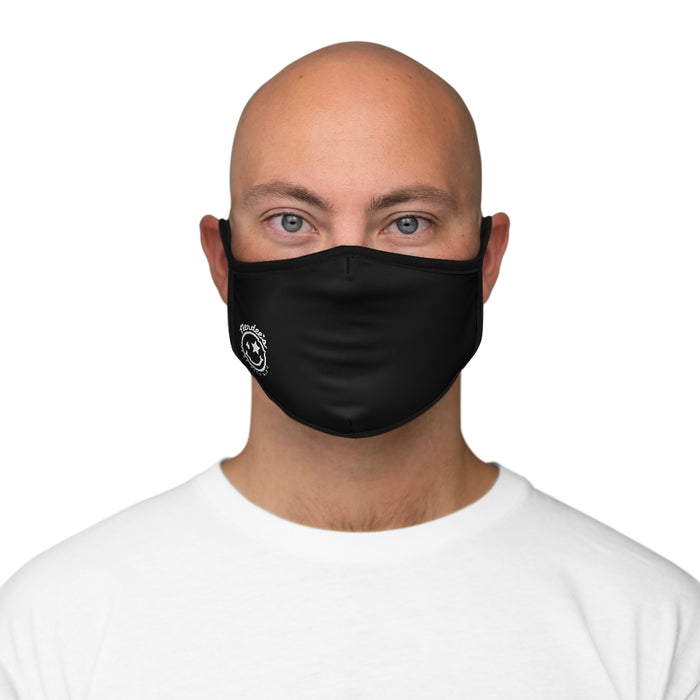 Nerdee's - The Nerd Bizz - Official Logo (White) - Fitted Polyester Face Mask - Black