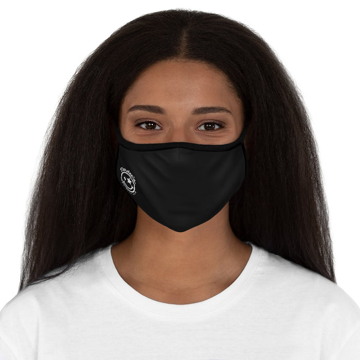 Nerdee's - The Nerd Bizz - Official Logo (White) - Fitted Polyester Face Mask - Black