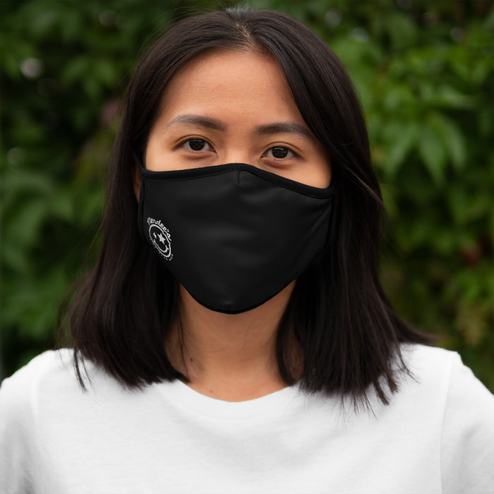 Nerdee's - The Nerd Bizz - Official Logo (White) - Fitted Polyester Face Mask - Black
