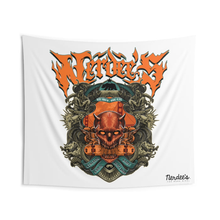 Nerdee's "Bay Area Biz" (Design 01) - Indoor Wall Tapestries - White