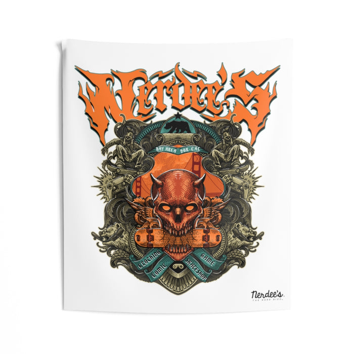 Nerdee's "Bay Area Biz" (Design 01) - Indoor Wall Tapestries - White
