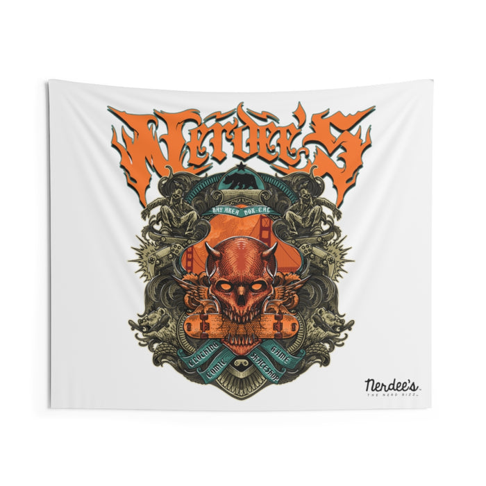 Nerdee's "Bay Area Biz" (Design 01) - Indoor Wall Tapestries - White