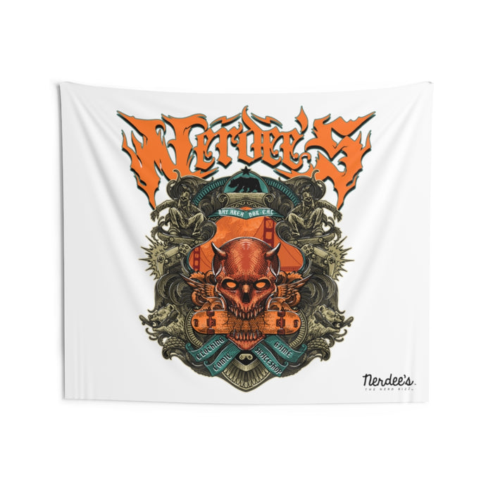 Nerdee's "Bay Area Biz" (Design 01) - Indoor Wall Tapestries - White