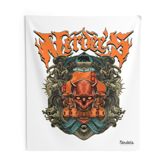 Nerdee's "Bay Area Biz" (Design 01) - Indoor Wall Tapestries - White