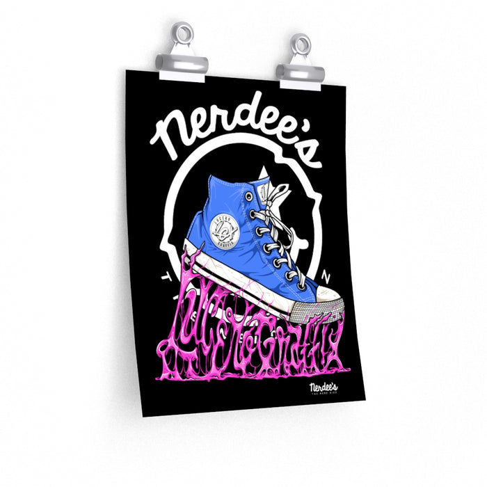 Nerdee's Collectible Art -  Lucero Graffix "Sticky Shoe" - Premium Matte vertical posters