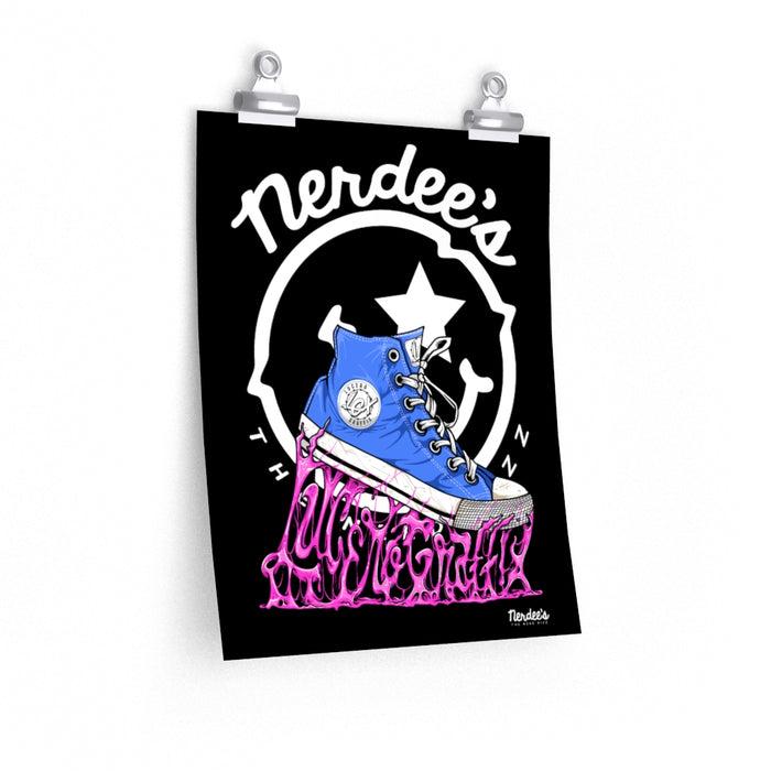 Nerdee's Collectible Art -  Lucero Graffix "Sticky Shoe" - Premium Matte vertical posters