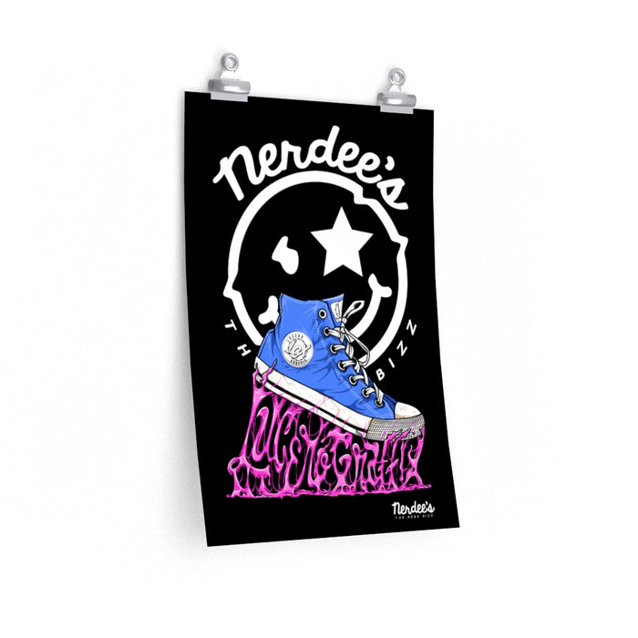 Nerdee's Collectible Art -  Lucero Graffix "Sticky Shoe" - Premium Matte vertical posters